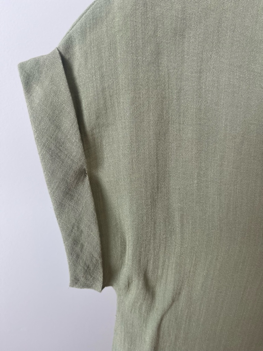 Rachel Roy Sage Green Short Sleeve Split-Neck Tunic Natural Vibe US S - Picture 6 of 13